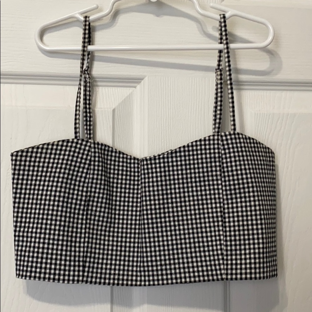 John Galt Checkered Crop Top